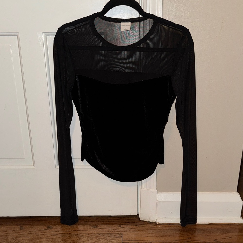 Wild fable Black Sheer Long Sleeve top
